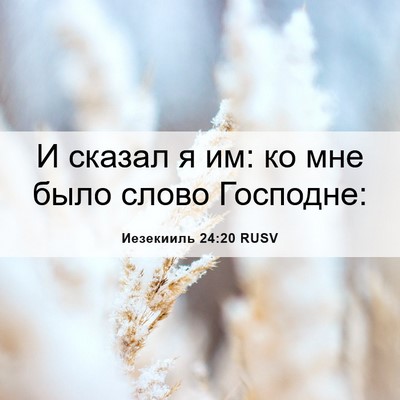 Picture 06 - Иезекииль 24:20 RUSV - И сказал я им: ко мне было - Bible Verse Picture