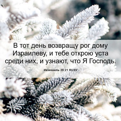 Picture 06 - Иезекииль 29:21 RUSV - В тот день возвращу рог - Bible Verse Picture