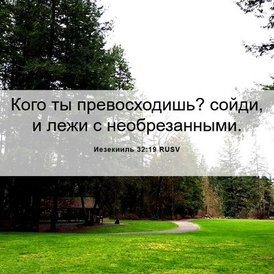 Picture 06 - Иезекииль 32:19 RUSV - Кого ты превосходишь? - Bible Verse Picture