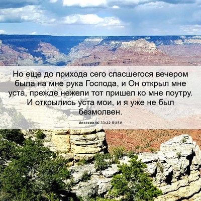 Picture 06 - Иезекииль 33:22 RUSV - Но еще до прихода сего - Bible Verse Picture