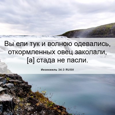 Picture 06 - Иезекииль 34:3 RUSV - Вы ели тук и волною - Bible Verse Picture