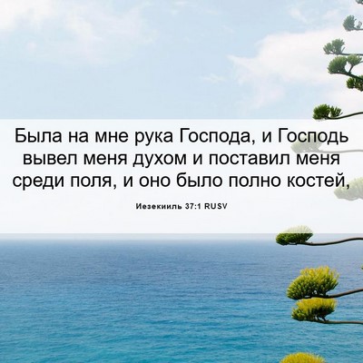 Picture 06 - Иезекииль 37:1 RUSV - Была на мне рука Господа, и - Bible Verse Picture