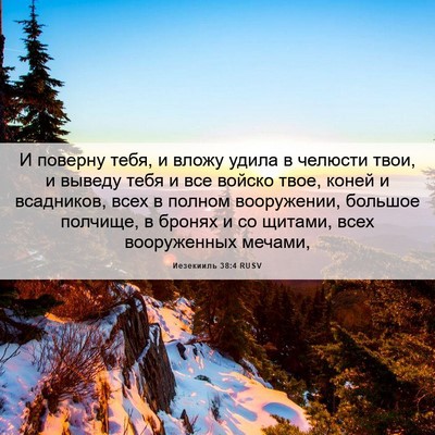 Picture 06 - Иезекииль 38:4 RUSV - И поверну тебя, и вложу - Bible Verse Picture