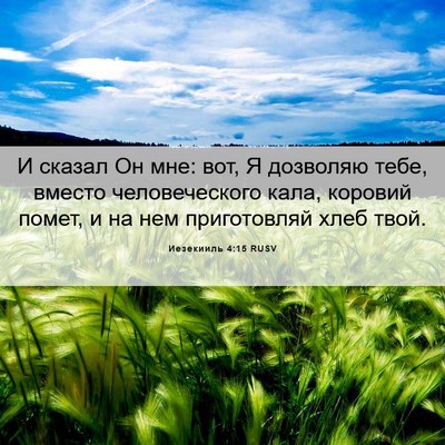 Picture 06 - Иезекииль 4:15 RUSV - И сказал Он мне: вот, Я - Bible Verse Picture