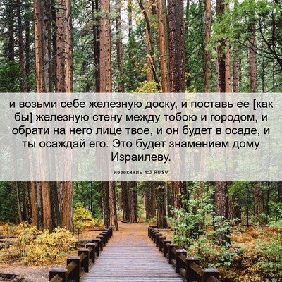 Picture 06 - Иезекииль 4:3 RUSV - и возьми себе железную - Bible Verse Picture