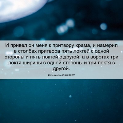 Picture 06 - Иезекииль 40:48 RUSV - И привел он меня к притвору - Bible Verse Picture