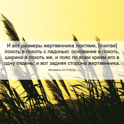 Picture 06 - Иезекииль 43:13 RUSV - И вот размеры жертвенника - Bible Verse Picture