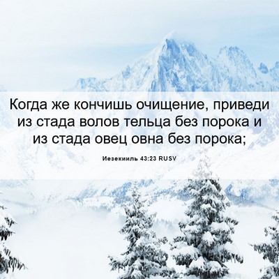 Picture 06 - Иезекииль 43:23 RUSV - Когда же кончишь очищение, - Bible Verse Picture