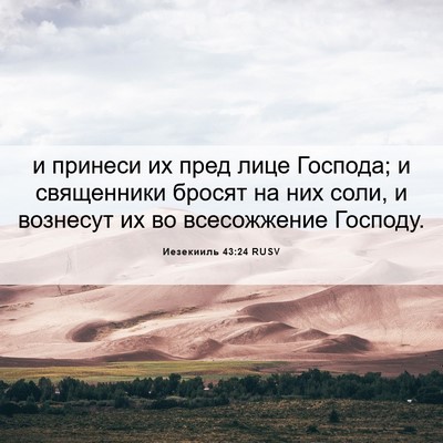 Picture 06 - Иезекииль 43:24 RUSV - и принеси их пред лице - Bible Verse Picture