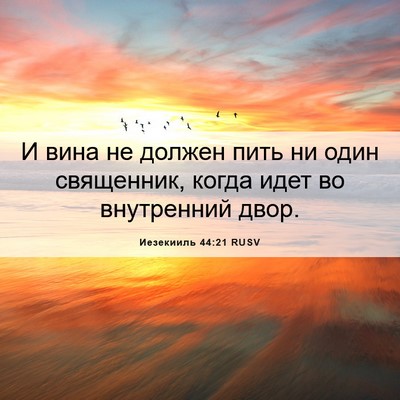 Picture 06 - Иезекииль 44:21 RUSV - И вина не должен пить ни - Bible Verse Picture