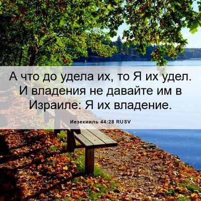 Picture 06 - Иезекииль 44:28 RUSV - А что до удела их, то Я их - Bible Verse Picture