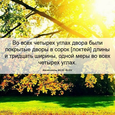 Picture 06 - Иезекииль 46:22 RUSV - Во всех четырех углах - Bible Verse Picture