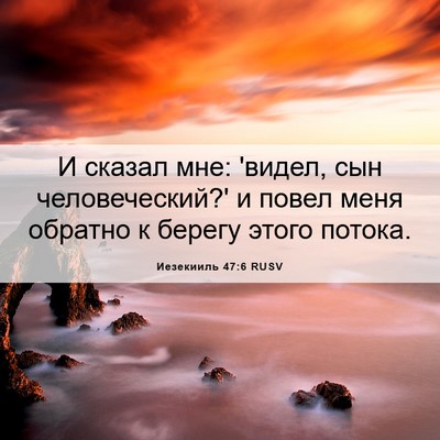 Picture 06 - Иезекииль 47:6 RUSV - И сказал мне: 'видел, сын - Bible Verse Picture