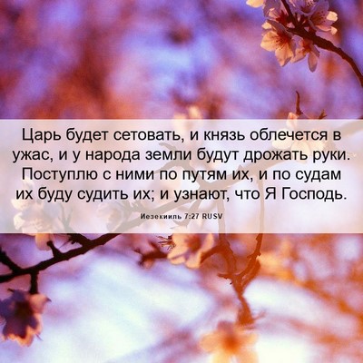 Picture 06 - Иезекииль 7:27 RUSV - Царь будет сетовать, и - Bible Verse Picture
