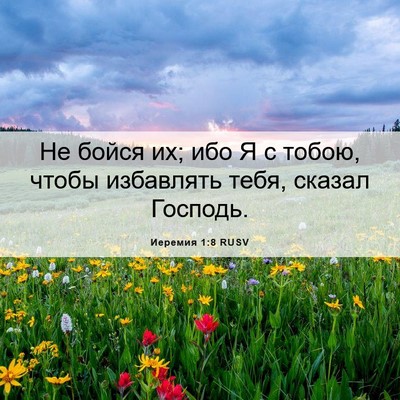 Picture 06 - Иеремия 1:8 RUSV - Не бойся их; ибо Я с тобою, - Bible Verse Picture