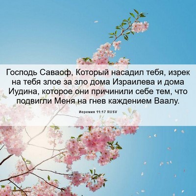 Picture 06 - Иеремия 11:17 RUSV - Господь Саваоф, Который - Bible Verse Picture