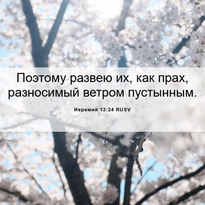 Picture 06 - Иеремия 13:24 RUSV - Поэтому развею их, как - Bible Verse Picture
