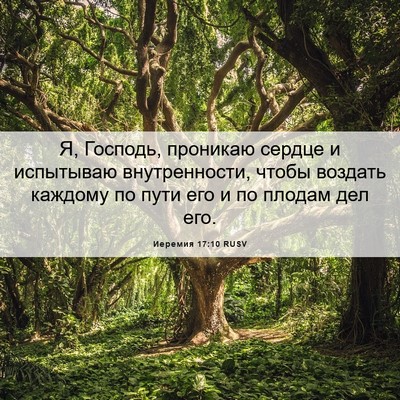 Picture 06 - Иеремия 17:10 RUSV - Я, Господь, проникаю сердце - Bible Verse Picture