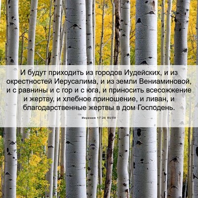 Picture 06 - Иеремия 17:26 RUSV - И будут приходить из - Bible Verse Picture