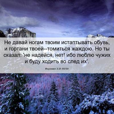 Picture 06 - Иеремия 2:25 RUSV - Не давай ногам твоим - Bible Verse Picture