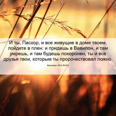 Picture 06 - Иеремия 20:6 RUSV - И ты, Пасхор, и все живущие - Bible Verse Picture