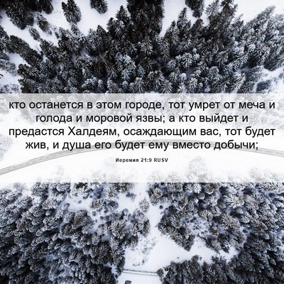 Picture 06 - Иеремия 21:9 RUSV - кто останется в этом - Bible Verse Picture