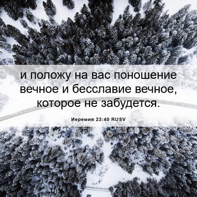 Picture 06 - Иеремия 23:40 RUSV - и положу на вас поношение - Bible Verse Picture