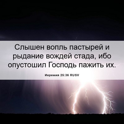 Picture 06 - Иеремия 25:36 RUSV - Слышен вопль пастырей и - Bible Verse Picture