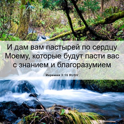 Picture 06 - Иеремия 3:15 RUSV - И дам вам пастырей по - Bible Verse Picture