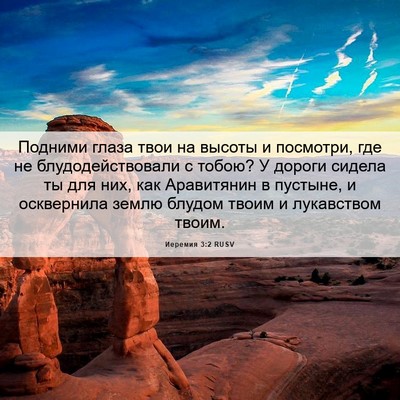 Picture 06 - Иеремия 3:2 RUSV - Подними глаза твои на - Bible Verse Picture