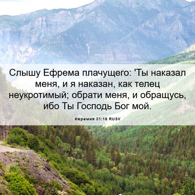 Picture 06 - Иеремия 31:18 RUSV - Слышу Ефрема плачущего: 'Ты - Bible Verse Picture