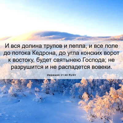 Picture 06 - Иеремия 31:40 RUSV - И вся долина трупов и - Bible Verse Picture