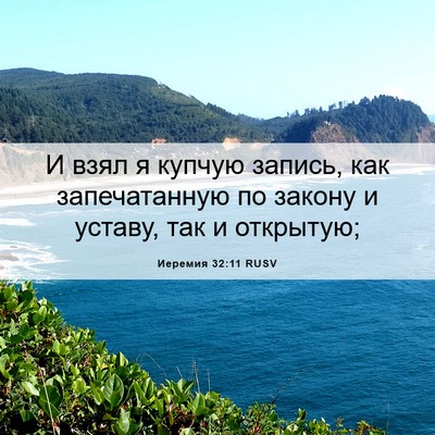Picture 06 - Иеремия 32:11 RUSV - И взял я купчую запись, как - Bible Verse Picture