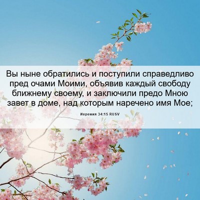 Picture 06 - Иеремия 34:15 RUSV - Вы ныне обратились и - Bible Verse Picture