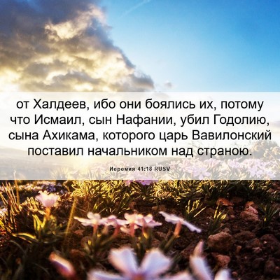 Picture 06 - Иеремия 41:18 RUSV - от Халдеев, ибо они боялись - Bible Verse Picture