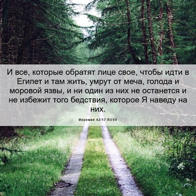 Picture 06 - Иеремия 42:17 RUSV - И все, которые обратят лице - Bible Verse Picture