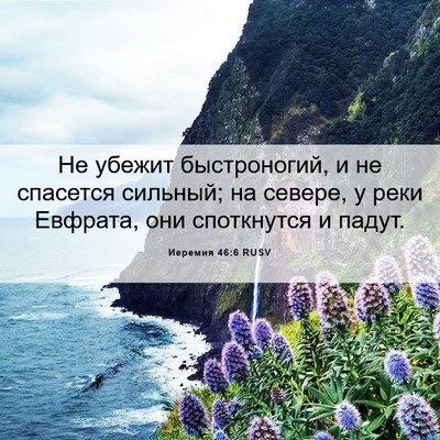 Picture 06 - Иеремия 46:6 RUSV - Не убежит быстроногий, и не - Bible Verse Picture