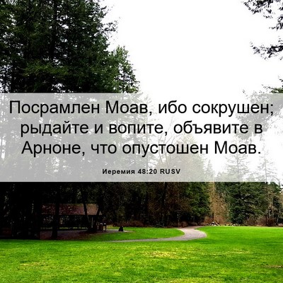 Picture 06 - Иеремия 48:20 RUSV - Посрамлен Моав, ибо - Bible Verse Picture