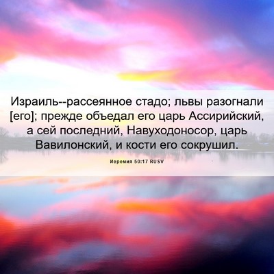Picture 06 - Иеремия 50:17 RUSV - Израиль--рассеянное стадо; - Bible Verse Picture