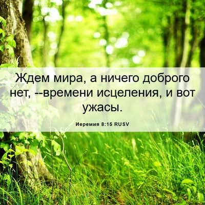 Picture 06 - Иеремия 8:15 RUSV - Ждем мира, а ничего доброго - Bible Verse Picture