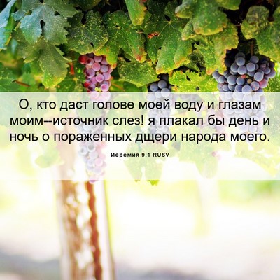 Picture 06 - Иеремия 9:1 RUSV - О, кто даст голове моей - Bible Verse Picture