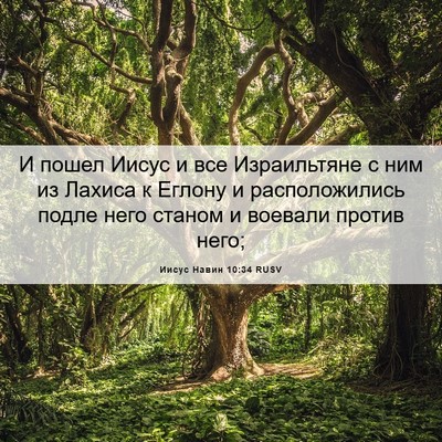 Picture 06 - Иисус Навин 10:34 RUSV - И пошел Иисус и все - Bible Verse Picture