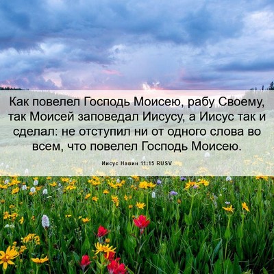 Picture 06 - Иисус Навин 11:15 RUSV - Как повелел Господь - Bible Verse Picture
