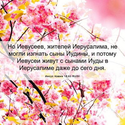 Picture 06 - Иисус Навин 15:63 RUSV - Но Иевусеев, жителей - Bible Verse Picture