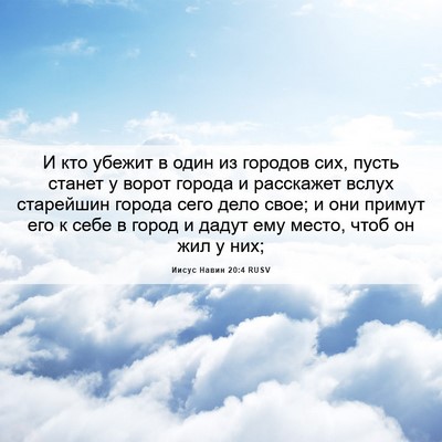 Picture 06 - Иисус Навин 20:4 RUSV - И кто убежит в один из - Bible Verse Picture