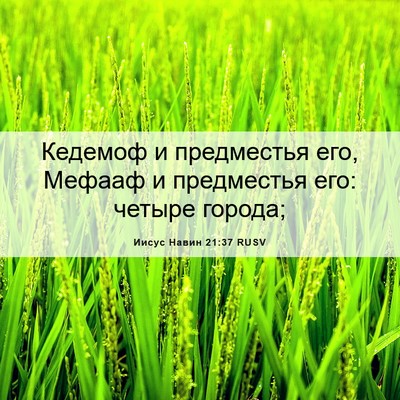 Picture 06 - Иисус Навин 21:37 RUSV - Кедемоф и предместья его, - Bible Verse Picture