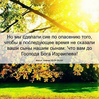 Picture 06 - Иисус Навин 22:24 RUSV - Но мы сделали сие по - Bible Verse Picture
