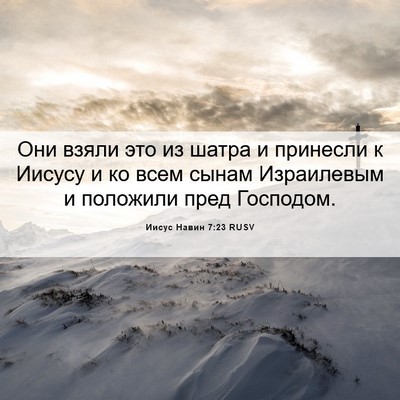 Picture 06 - Иисус Навин 7:23 RUSV - Они взяли это из шатра и - Bible Verse Picture