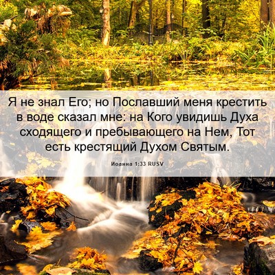 Picture 06 - Иоанна 1:33 RUSV - Я не знал Его; но Пославший - Bible Verse Picture