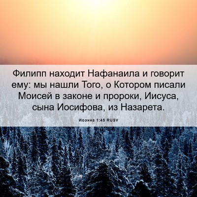 Picture 06 - Иоанна 1:45 RUSV - Филипп находит Нафанаила и - Bible Verse Picture